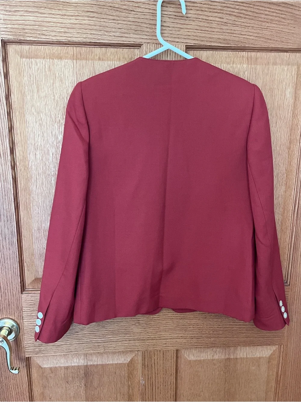 Vintage John Meyer Women's Deep Red Two-Piece Skirt Suit
